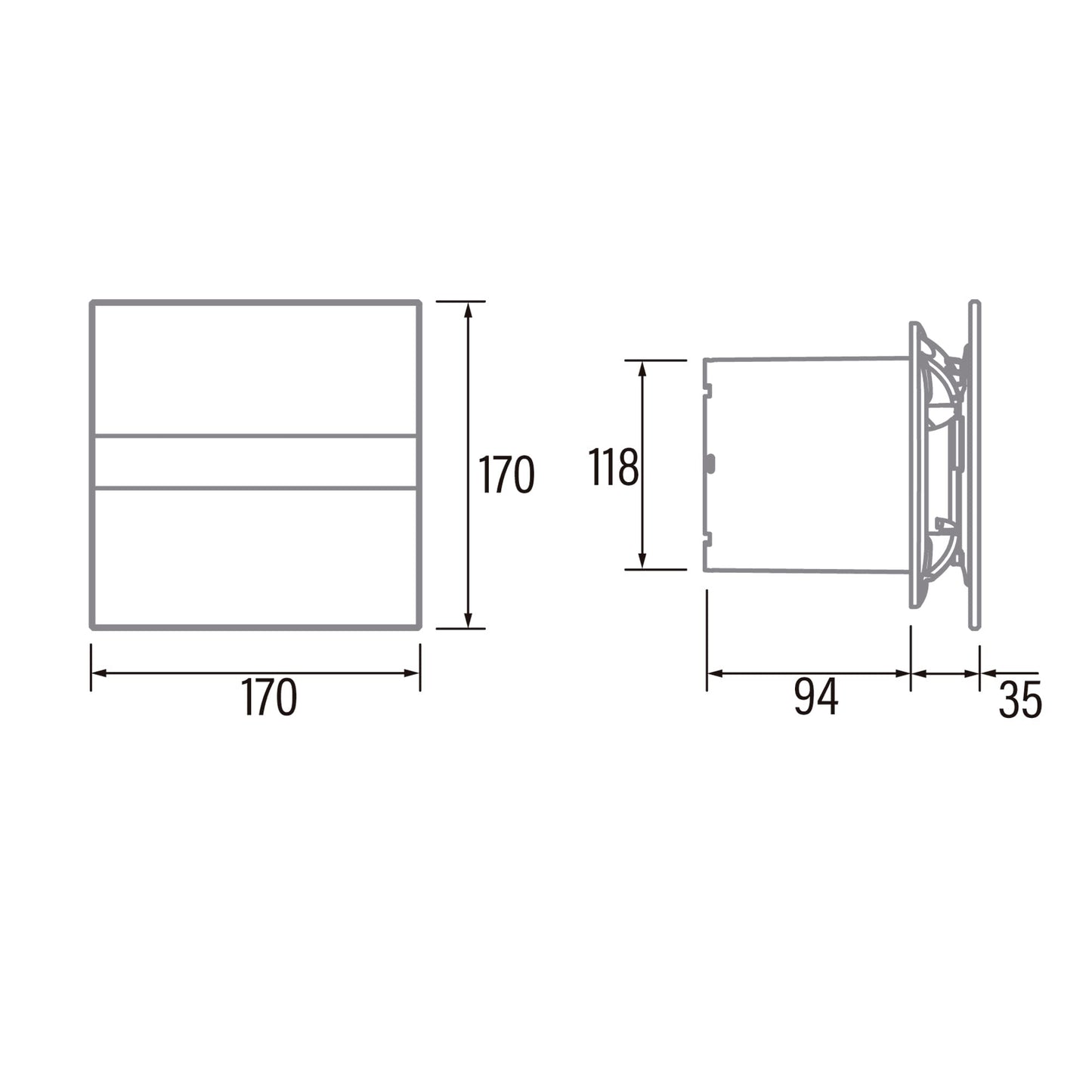 CATA bathroom fan with timer 120 mm (120 mm glass)