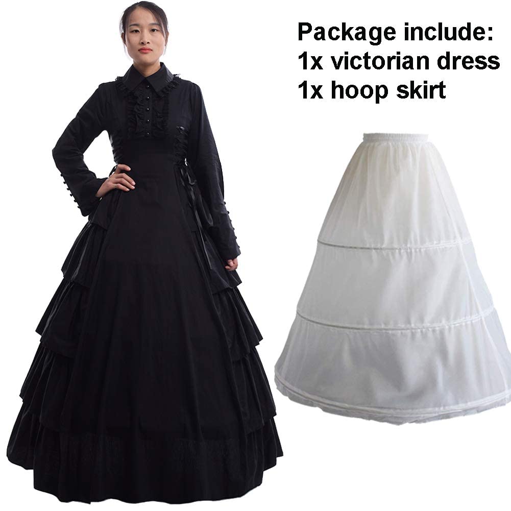 GRACEART Women's Gothic Victorian Dress Renaissance Maxi Costume (M)