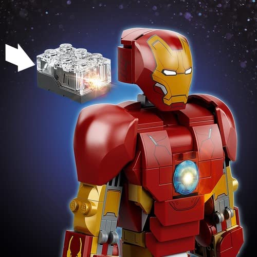 LEGO 76206 Marvel Iron Man Figure, toy and decoration model for collecting and building for kids aged 9 and up from Avengers: Age of Ultron, Infinity Saga