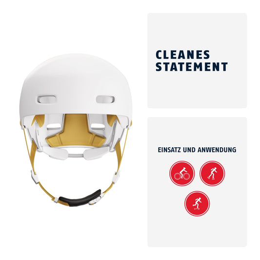 ABUS bike helmet XOXO - City helmet in skater look - suitable for skateboard, bike, scooter - with optimized chin padding - for teens and adults - Size L, White