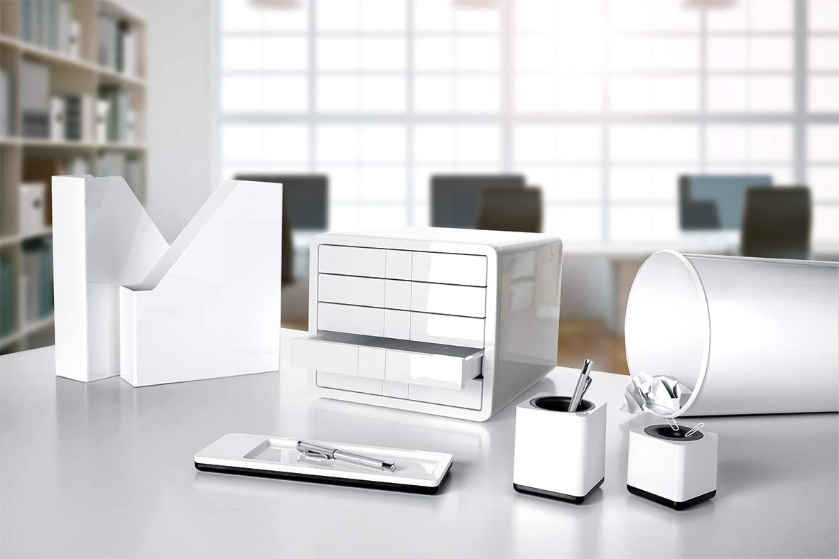 HAN i-Line standing file - 2 pieces, elegant, modern high-end standing file for magazines, folders, and documents up to A4/C4 size, blue, 16501-14.