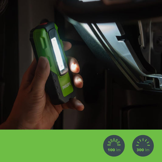 Philips Xperion 3000 Pocket LED work light, compact rechargeable shop lamp, flashlight, 300lm