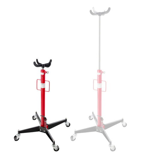 Arebos hydraulic gear lifter | 500 kg engine lifter | working height 105-185 cm | 4 swivel casters incl. foot pedal | continuously adjustable | hydraulic | red/black