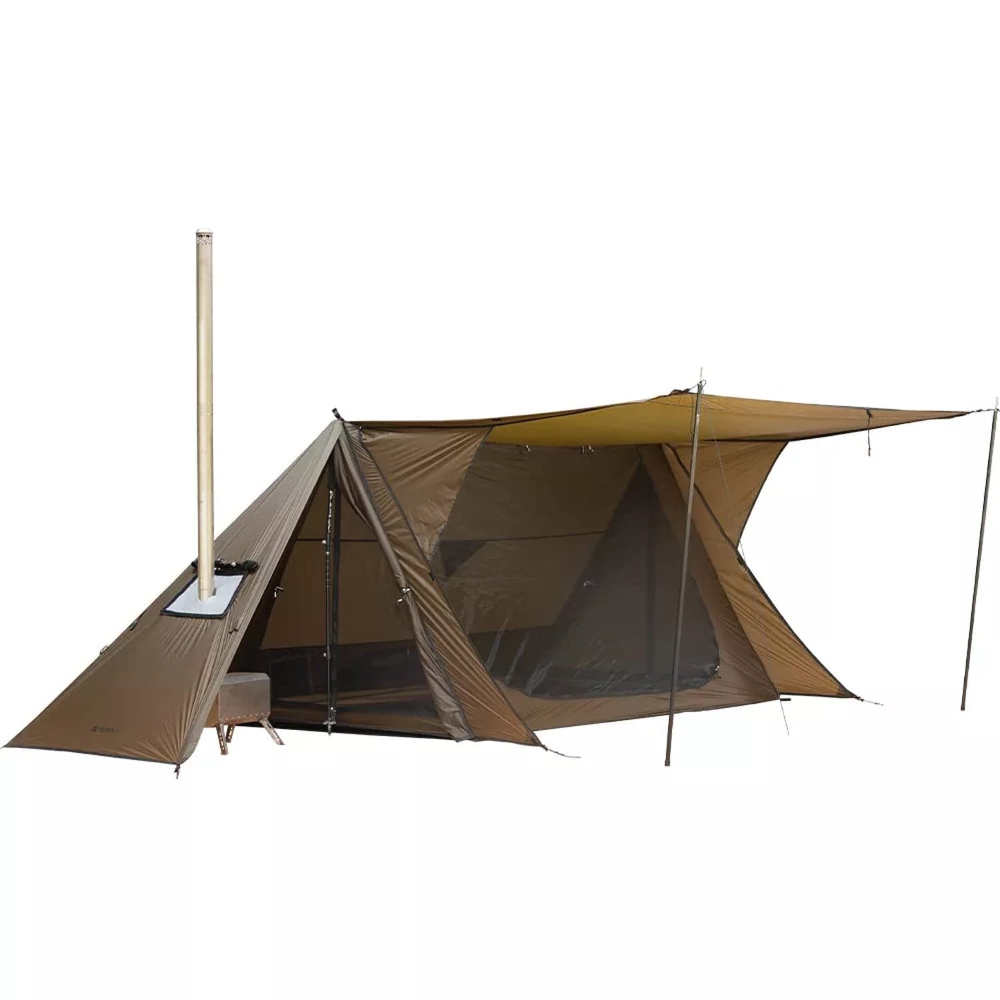 Camping Hot Tent with Stove Jack, POMOLY STOVEHUT 20 Shelter with two tarp poles and tent poles for 1-2 person hiking, hunting, backpacking.