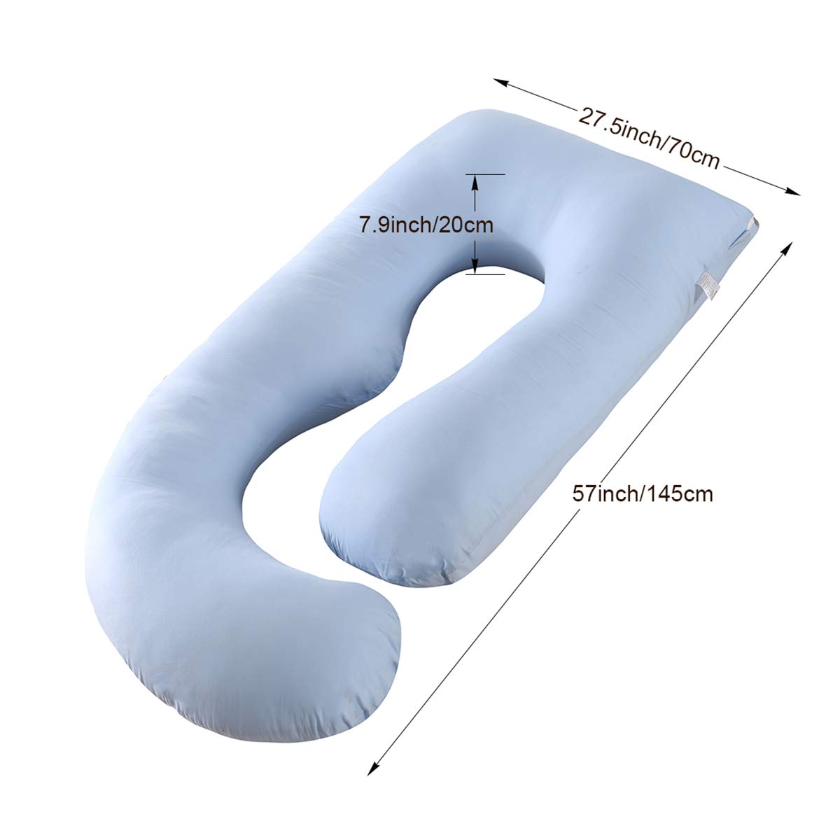 SHANNA Pregnancy Pillow Side Sleeper Pillow Nursing Pillow U Shaped XXL Support Pillow 70 * 145CM Large Body Pillow with Removable and Washable Cover, U-Shape Pregnancy Body Pillow
