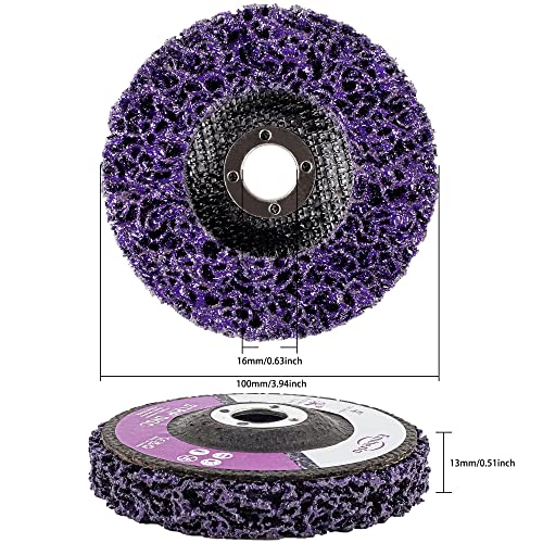 5 pieces grinding discs for angle grinder, 100mm wheel cleaning disc for paint removal and rust.