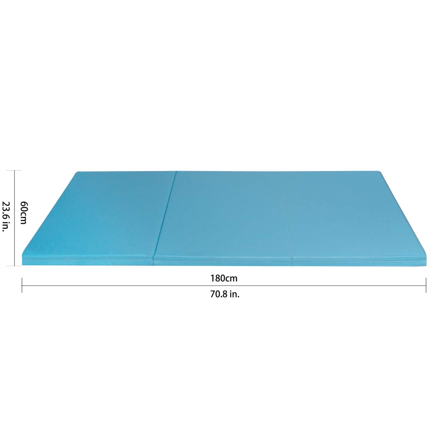 CCLIFE gymnastics mat 180x60x5cm for kids, foldable, for home workouts, non-slip, light blue color