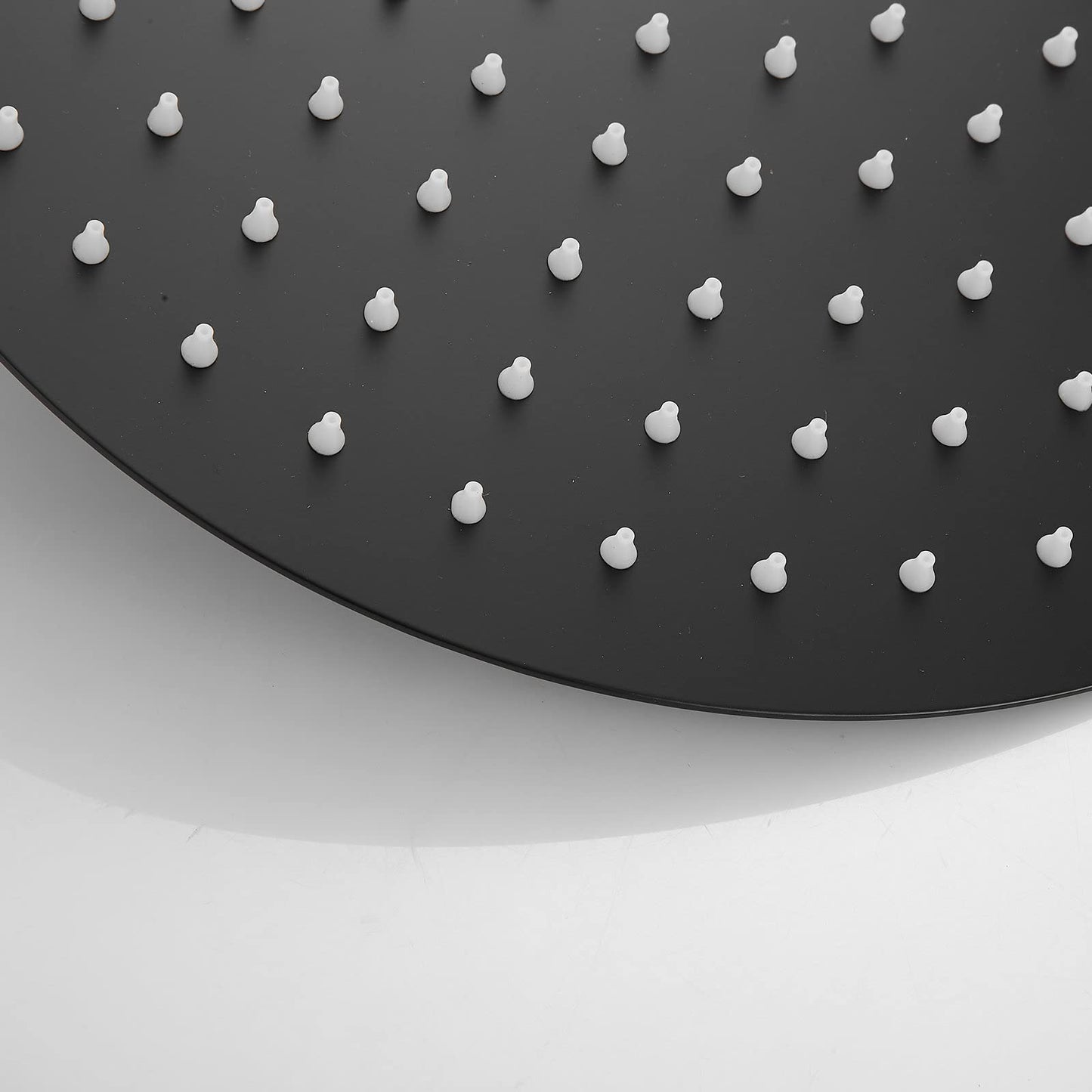 Matte black shower head rain shower with shower arm and hose, 25 cm