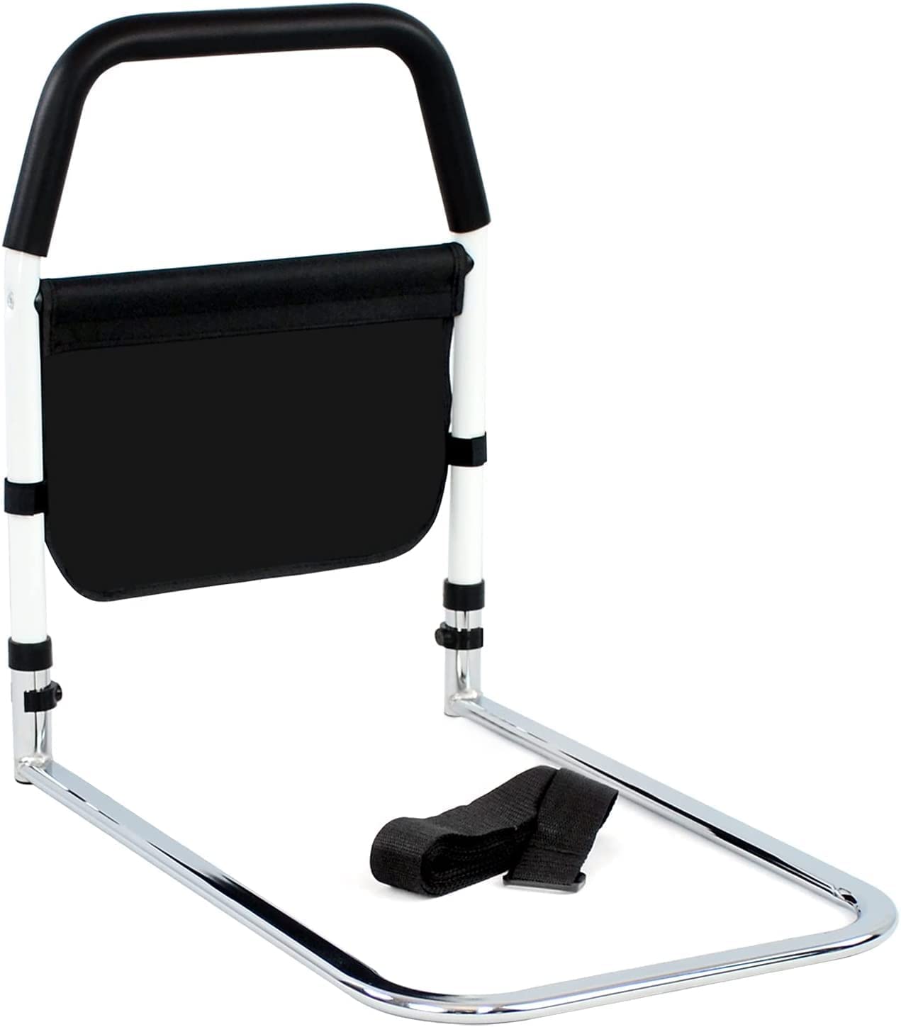 OUUTMEE bed rail fall protection for adults, bed rail made of carbon steel with storage bag, portable and foldable safety rail, for elderly, pregnant individuals.