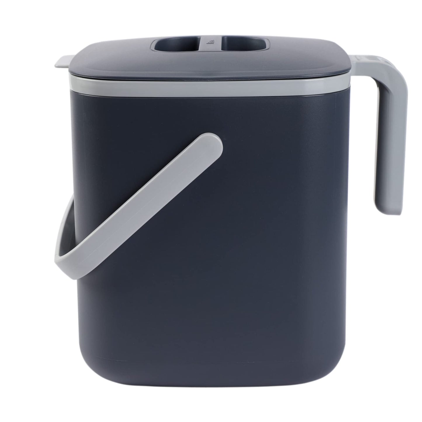 BLUE GINKGO Kitchen Compost Bin with Lid, Handles | Dishwasher Safe | Made in Korea (5 Liter) - Gray