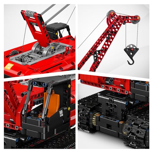 Mould King 15070 Technic Crane Building Blocks Model, 1292 pieces Remote-Controlled Crawler Crane Kit for Adults and Kids