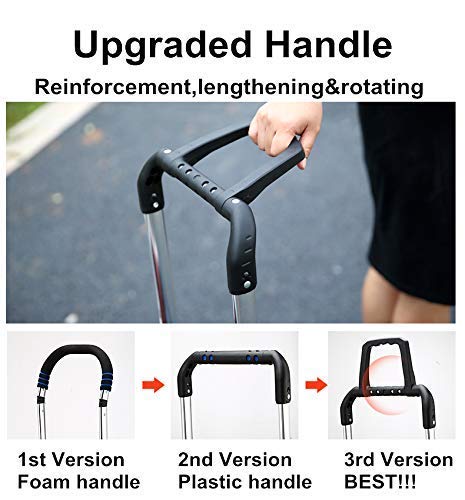 Shopping cart with wheels | foldable multipurpose dolly for climbing stairs with removable waterproof bag and durable 8 wheels and aluminum alloy frame (30 x 45 x 95 cm) Navy Blue