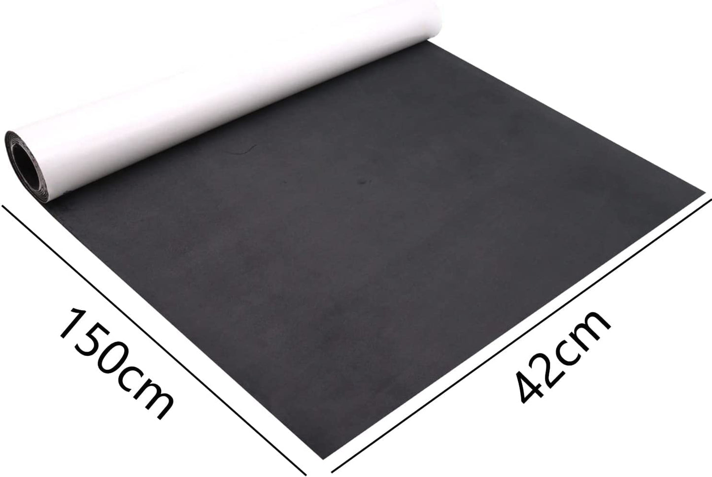 PannGU microfiber fabric self-adhesive suitable for dashboard interior stretchable stretchable film, premium velvety suede imitation for jewelry drawer/flooring (Black Gray 42cm x 150cm)