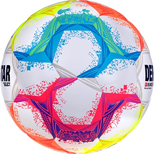 Nike CU8047 Unisex Adult Academy-Team Soccer Ball, White/Black/Lt Blue Fury, size 5 & Derbystar Brillant Ball Multicolor size 5