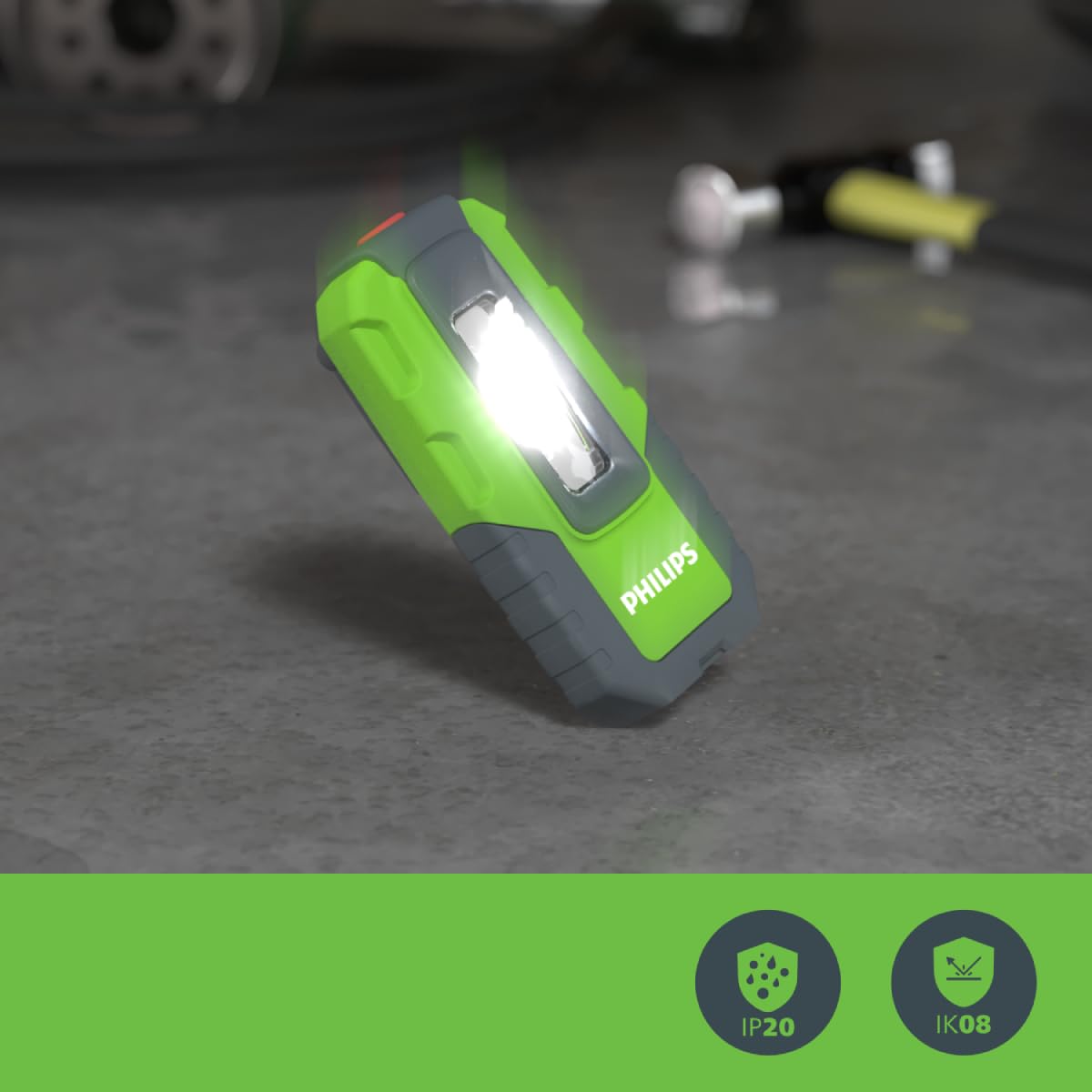 Philips Xperion 3000 Pocket LED work light, compact rechargeable shop lamp, flashlight, 300lm