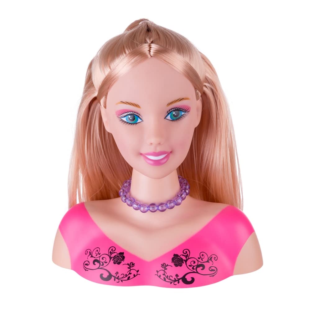 Hiraith dolls bust styling and makeup, 24/35 accessories, doll for styling and makeup, doll for makeup and styling, toy for girls 3 years and up