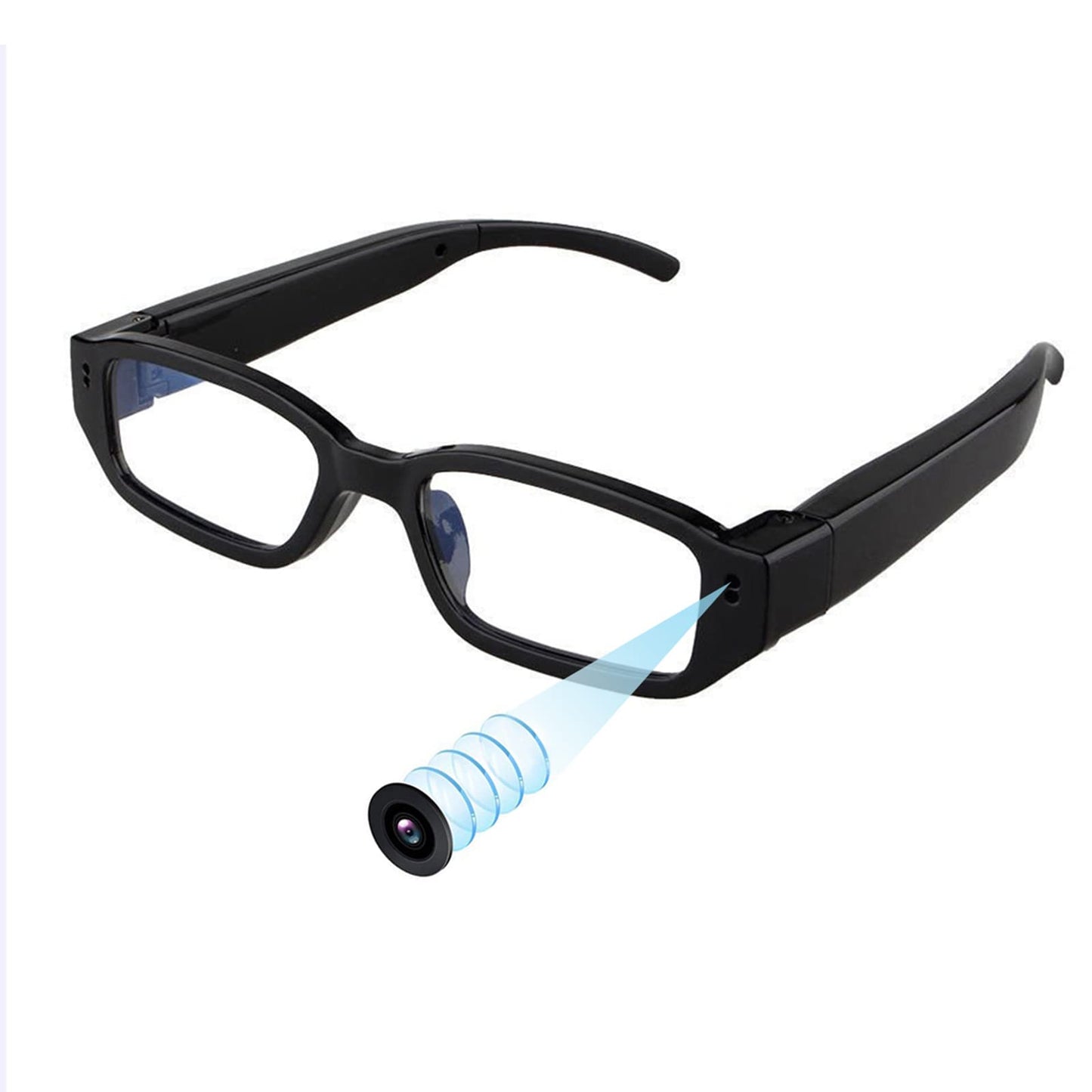 Spy camera glasses with video digital camcorder, supports TF card up to 32GB, fashionable 1080p glasses with hidden camera, portable video recorder.