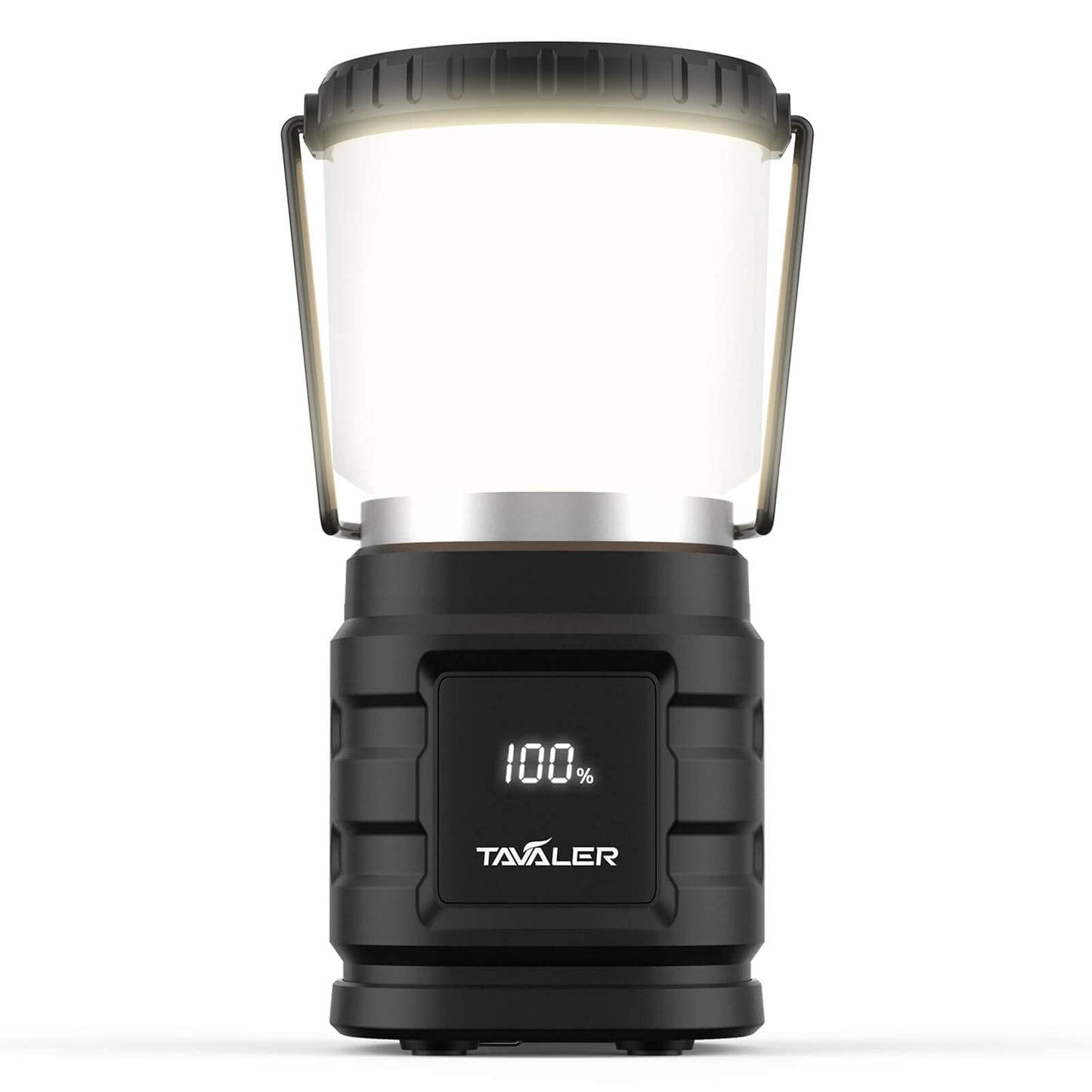 Tavaler Camping Lantern 4400mAh Battery USB C Rechargeable Camping Lamp with LED Battery Display Screen Camping Light IP65 Waterproof Camp Light for Hiking Outdoor, Emergency, Power Bank.