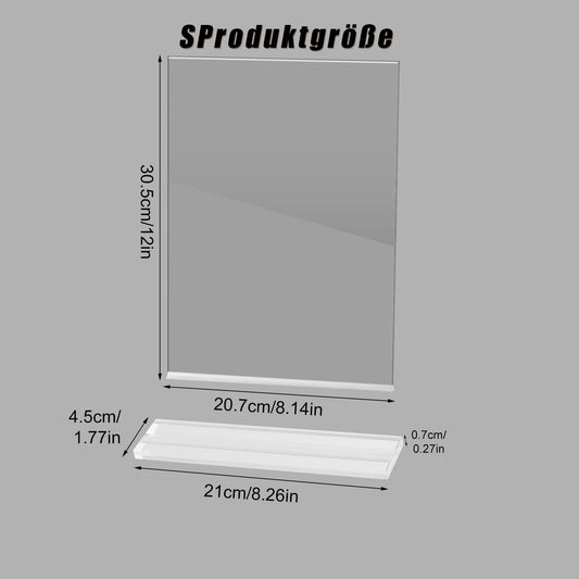 Yoosso 6 Pack Tabletop Sign Holder A4, Acrylic T-Stand Price Tag Display Stand Holder Good Stability for Advertising Menu Card Restaurants Cafes (30 x 21cm)