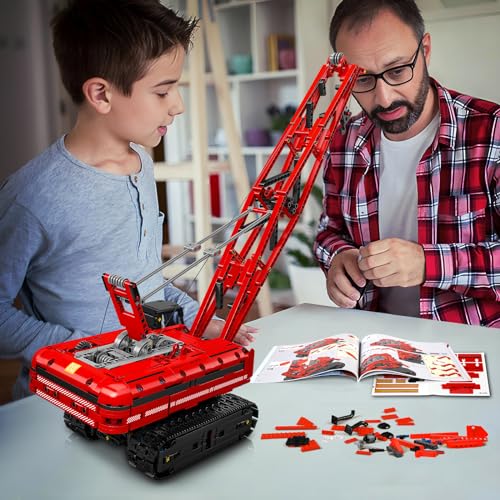 Mould King 15070 Technic Crane Building Blocks Model, 1292 pieces Remote-Controlled Crawler Crane Kit for Adults and Kids