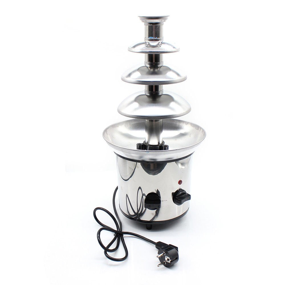 4-tier chocolate fountain 170 watt chocolate fountain Maximum capacity of 1kg chocolate Stainless steel with warming function