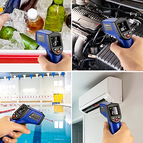 Infrared Thermometer Eventek, Gun LCD Color Display -58°F~1022°F (-50°C~550°C) Non-human Body Thermometer Including Meat Thermometer, for Cooking/Barbecue/Freezer/Industry