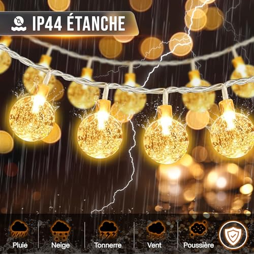 vutizal Indoor Christmas Tree Lights with Plug - 18M 100 LED Ball String Lights with 8 Modes IP44 Waterproof, LED String Lights for Indoor and Outdoor, Perfect for Christmas decorations, Kids room, Balcony
