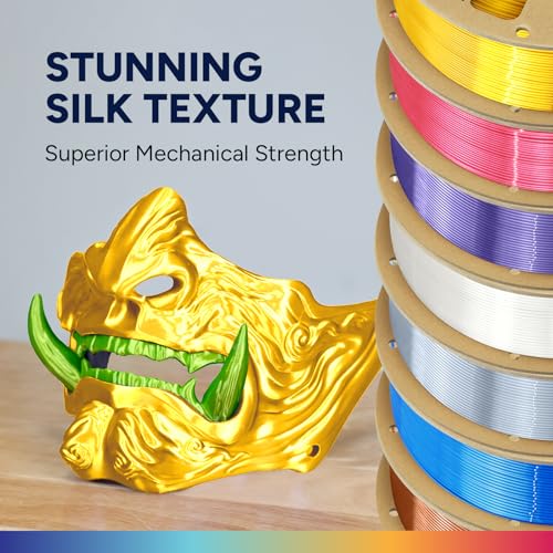 OVERTURE Silk PLA filament, 1.75mm diameter, 1kg (2.2lbs) spool, dimensional accuracy within +/- 0.02mm, for 3D printers (Silk Yellow)