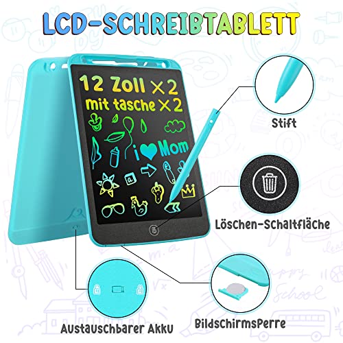LCD Writing Tablet for Kids 12 Inch 2 Pack, LEYAOYAO Drawing Board Magic Board for Kids, with Case, Toy for Kids, LCD Drawing Pad, Kids Gifts from 3 Years