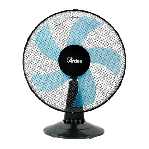 Ardes - AR5ST40N Table fan STEELO 40N 5 Blades - Table fan 40 cm Oscillating with adjustable tilt - Fan 3 speeds quiet, Black