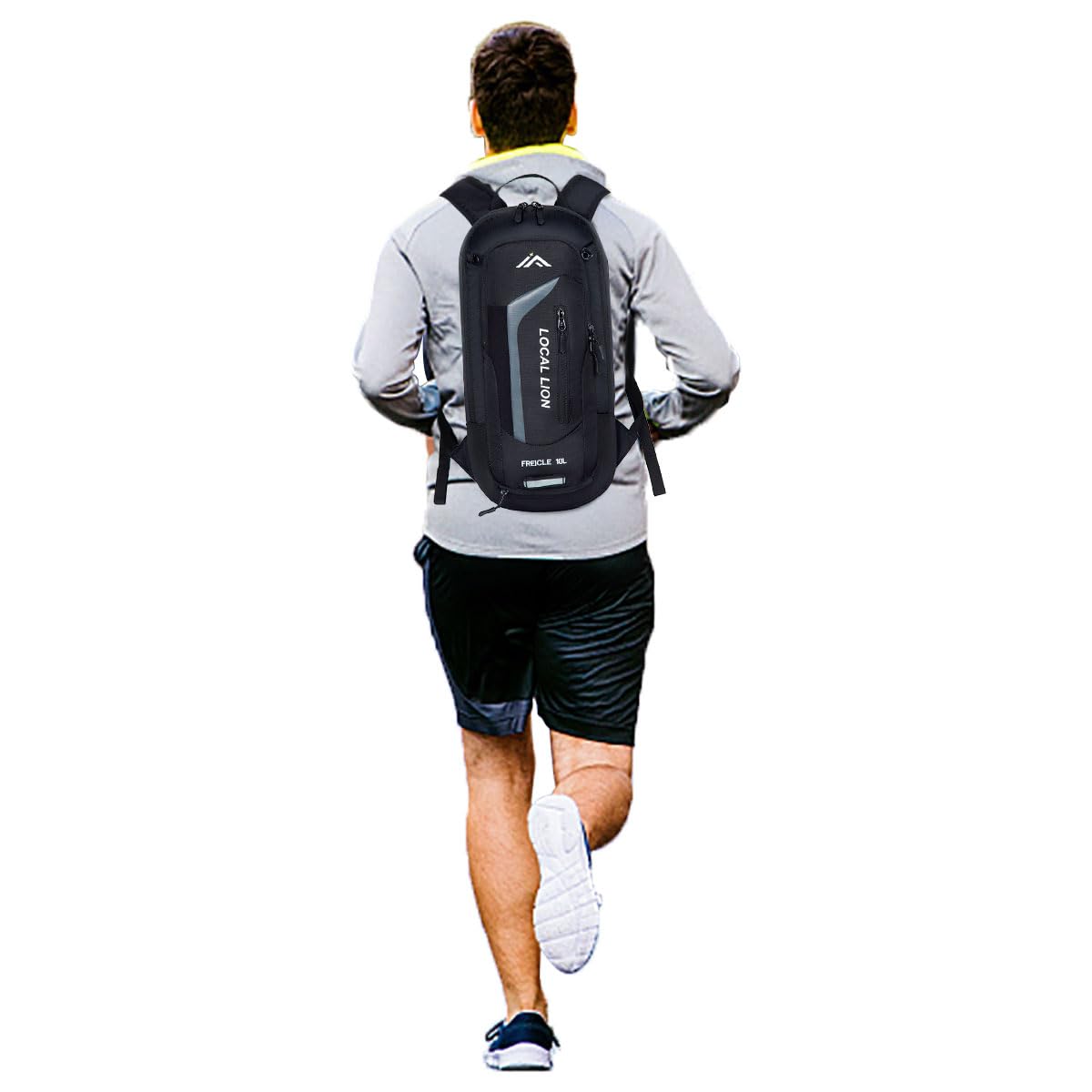 LOCAL LION 10L cycling backpack with rain cover and helmet protection, small backpack for men, ski backpack, MTB backpack, running backpack for women and men, camping, hiking, bike tour, city tour, motorcycle riding.