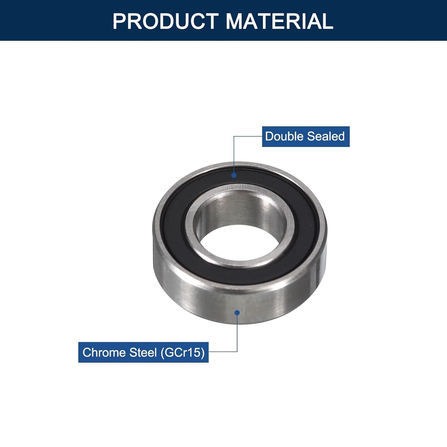 TUZUK 4 Pieces 6206-2RS Ball Bearings Sealed 30x62x16mm Pre-Lubricated/Chrome Steel/Rubber Double Sealed, 6206RS Deep Groove Ball Bearing