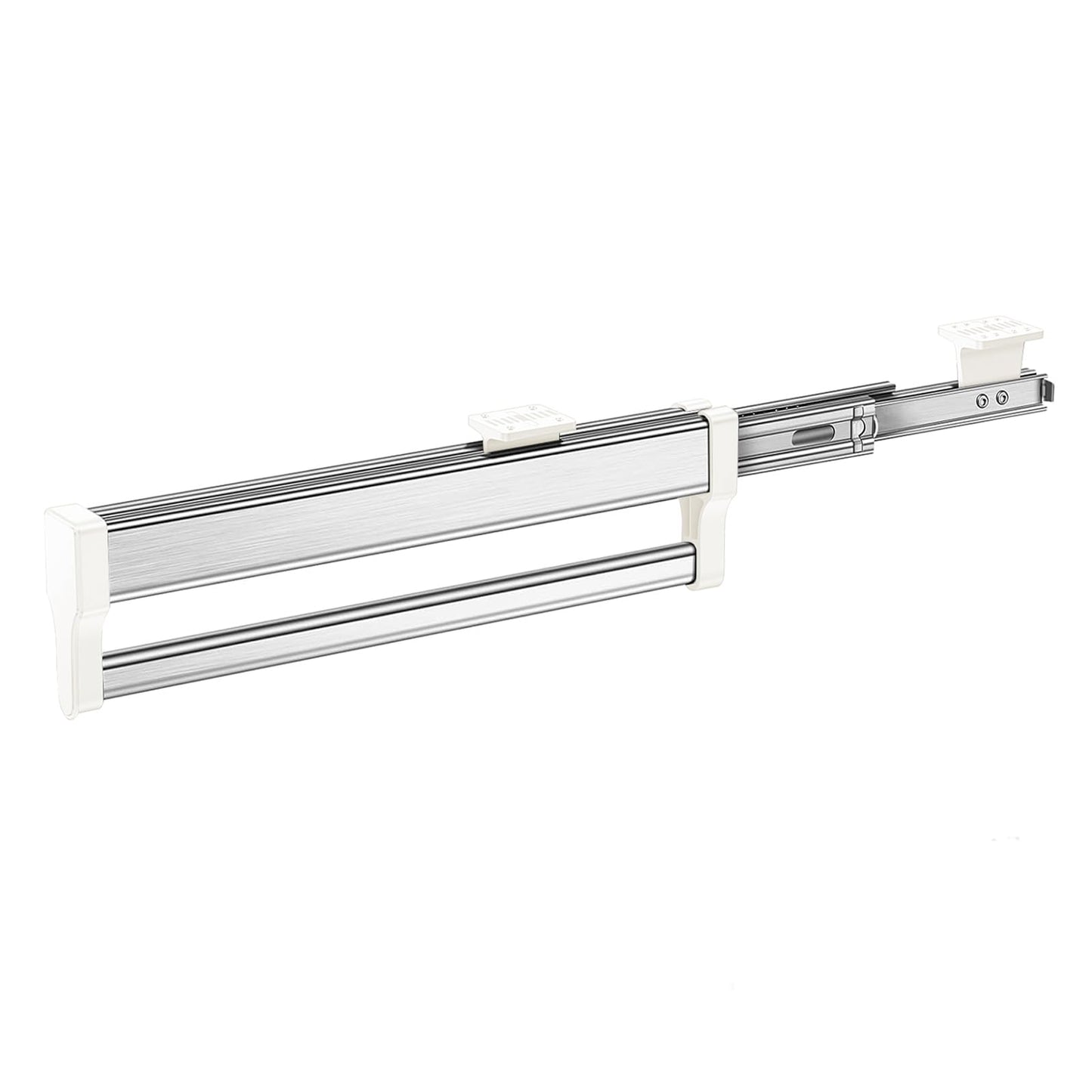 Retractable clothes rail for pulling out hangers, adjustable wardrobe telescopic pole clothes rail 292mm white
