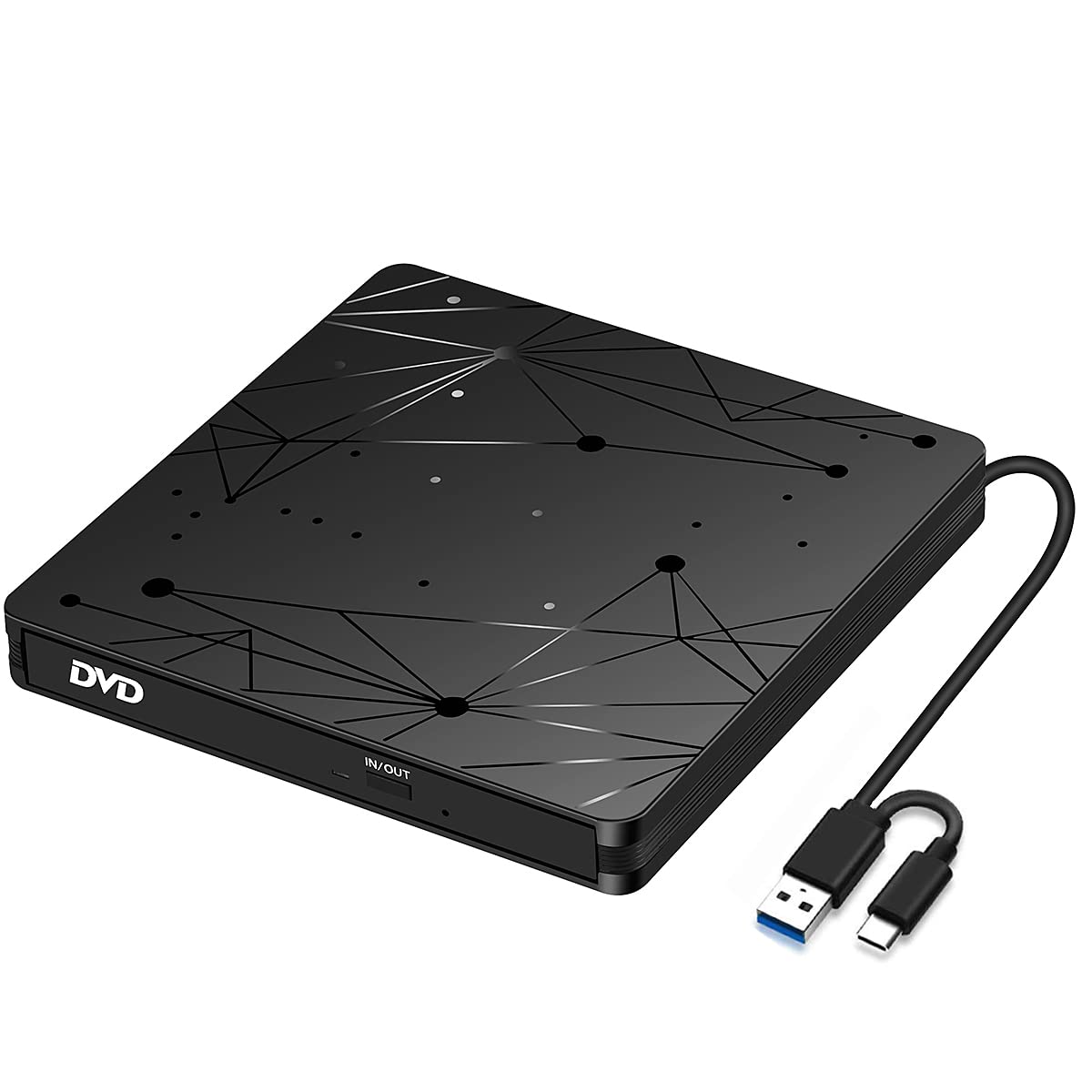 External USB 3.0 DVD Drive for Laptop PC Computer, Portable External DVD Drive CD-ROM Burner with low noise for Windows 11/10/7/8/XP Mac MacBook.