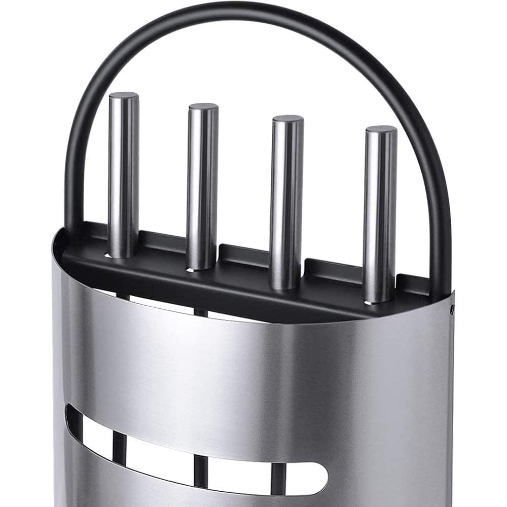 Amagabeli 21.3" (54cm) 4 Piece Fireplace Tool Set Heavy Duty Fireplace Tools Set Silver Wrought Iron Fireplace Companion Set Fireplace Iron Block Holder Fire Pit Lienbacher Fireplace Wood Stove Tools Fire Tongs