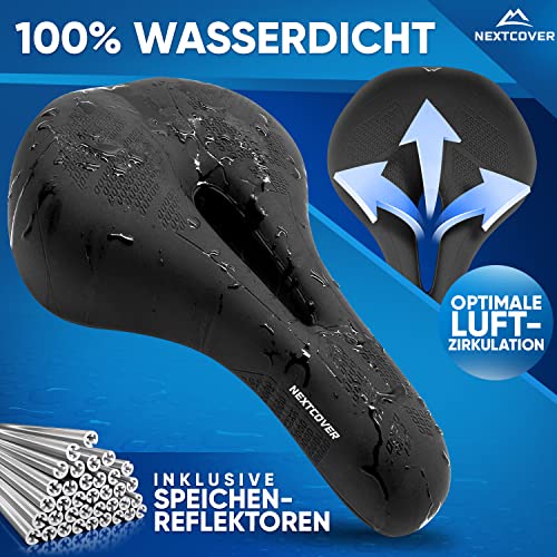 NEXTCOVER® Bike Saddle - The Original - with Memory Foam 3.0 I maximum riding comfort I ergonomic bike saddle for women & men I comfortable men's saddle, soft women's bike saddle