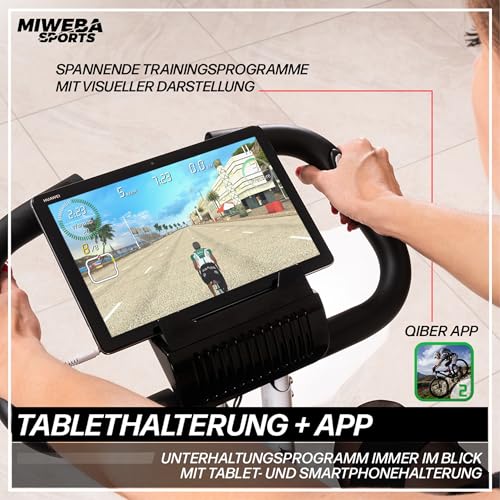 Miweba Sports home trainer bike | MX100 with app control - foldable exercise bike - pedal trainer - indoor bike - leg trainer - fitness bike - home fitness bicycle - cycling bike