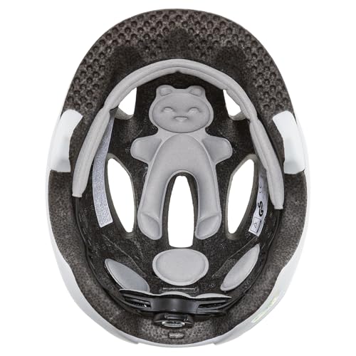 uvex oyo - lightweight bike helmet for kids - custom size adjustment - expandable with LED light - white - black matte - 50-54 cm