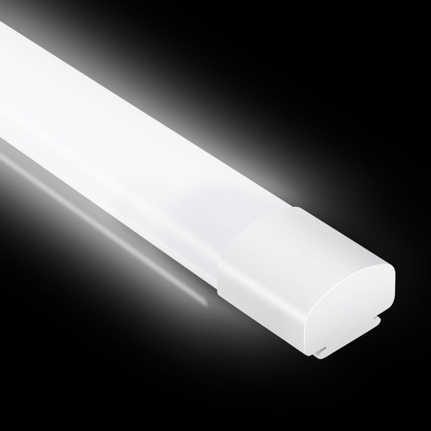 LED moisture-proof luminaire 60CM, ceiling light LED tube 20W 2200LM, IP65 basement light, waterproof moisture-proof lamp tub light for basement workshop garage kitchen bathroom office, neutral white, 4000K