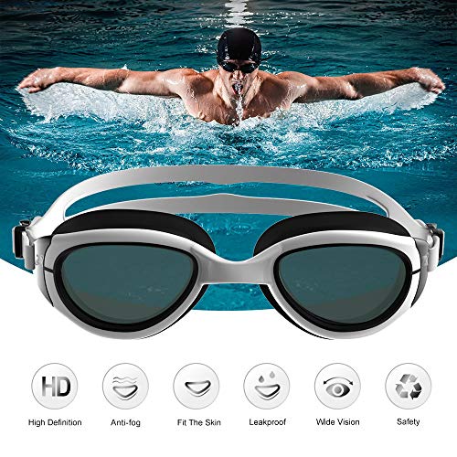 ZIONOR swimming goggles, G8 comfort anti-fog goggles for men and women, UV protection, mirror/clear lens, adjustable strap, professional goggles for adults and teenagers.