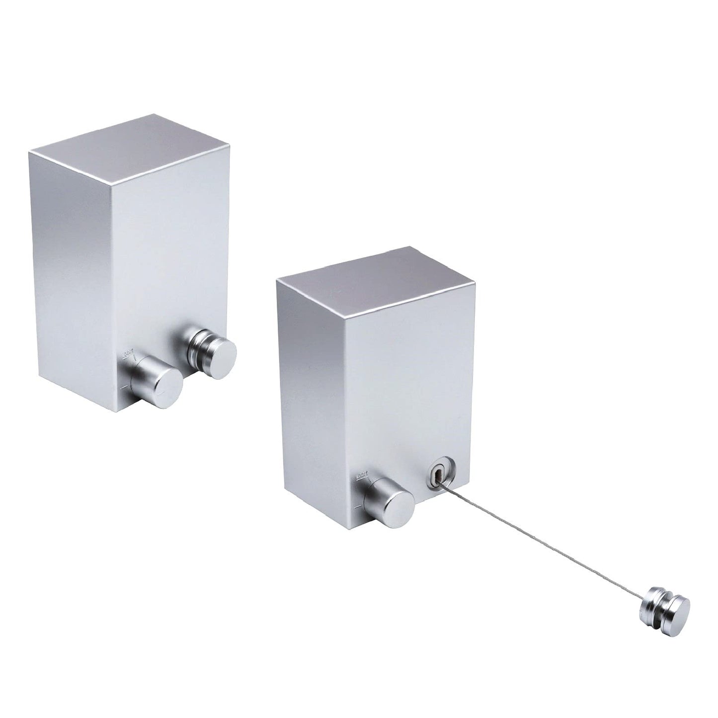 MUYIRTED Retractable Clothesline 2 Pack, 4.2m Stainless Steel Clothesline, Wall Mount, Silver, Space Saving, Drying Line for Balcony, Bathroom, Laundry