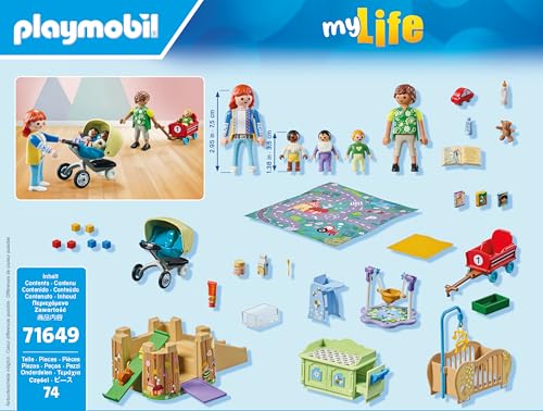 PLAYMOBIL MyLife Promo Pack 71649 Crawling Group, includes five figures, play tower, slide, and many cute accessories, detailed toy for children aged 4 and up.