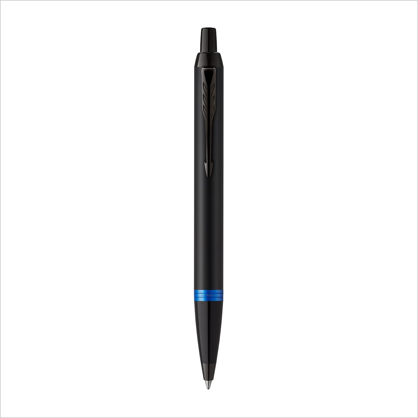 Parker IM Vibrant Rings Ballpoint Pen | satin black with navy blue accents | medium point with blue refill | gift box