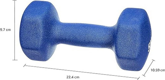 Amazon Basics Neoprene Dumbbell Weights (2-Pack, 5kg Dumbbells) Blue