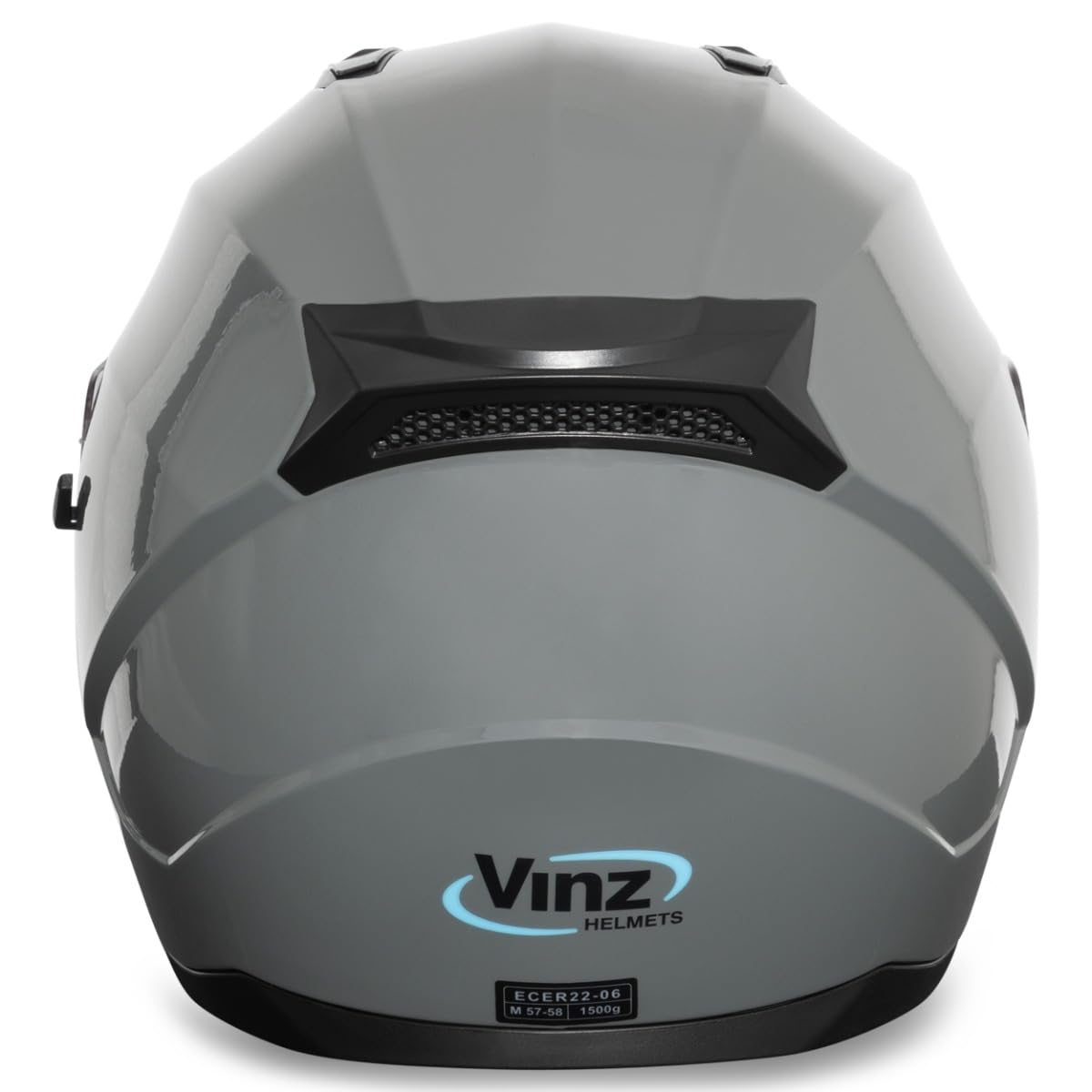 VINZ Kennet Full-Face Helmet with Sun Visor | Motorcycle Helmet Full-Face Moped Helmet ECE 22.05 | Full-Face Helmets for Men & Women | Available in Sizes XS-XXL - Nardo Grey