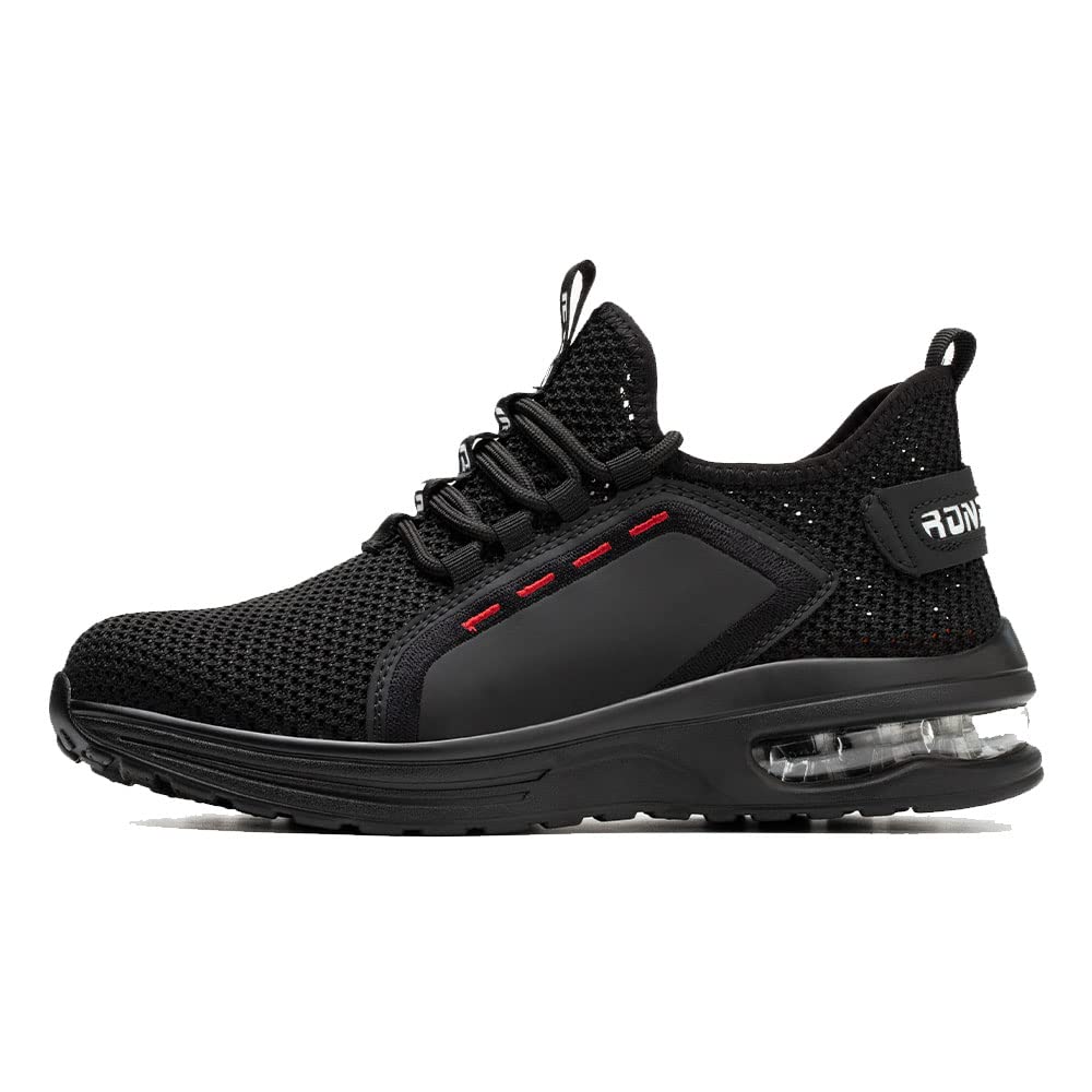 Rona Shoes Safety Shoes Work Shoes Steel Toe Shoes Lightweight Comfortable Sporty Protective Work Shoes Men Women Luna Black EU 36