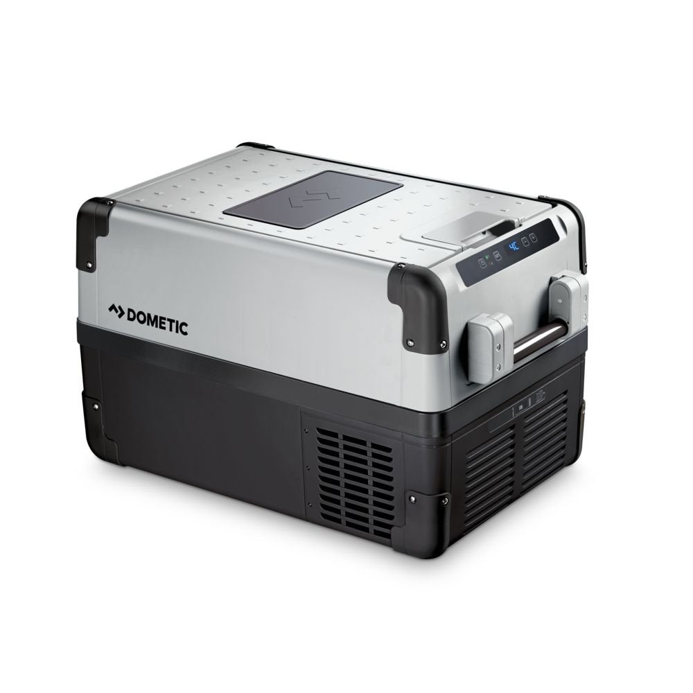 DOMETIC CFX 35 compressor cooler, 32 liters, 12/24 V and 230 V for car, truck, boat, RV, and socket, with USB connection.