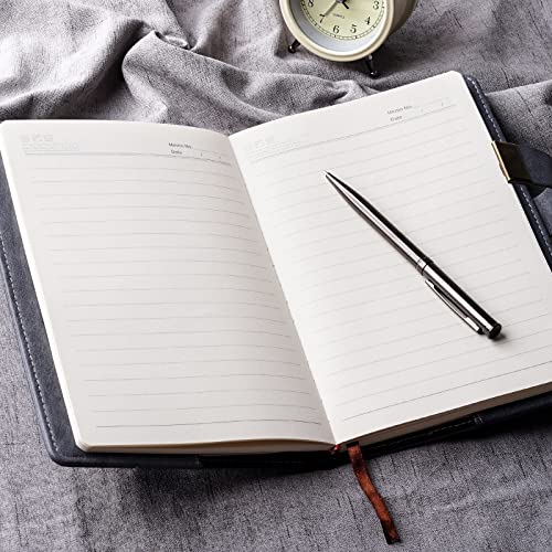 WEMATE diary with lock, A5 PU leather journal with lock, 240 pages, lockable diary planner organizer for men and women, 8.6x5.8 inches