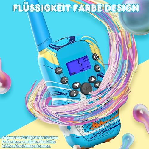 Kearui Toy for Boys 3-12 years old, Walkie Talkies for Kids 8 Channel Two Way Radio with Backlit LED Flashlight, 3-Mile Range for Camping, Hiking Adventures (Ocean Blue)