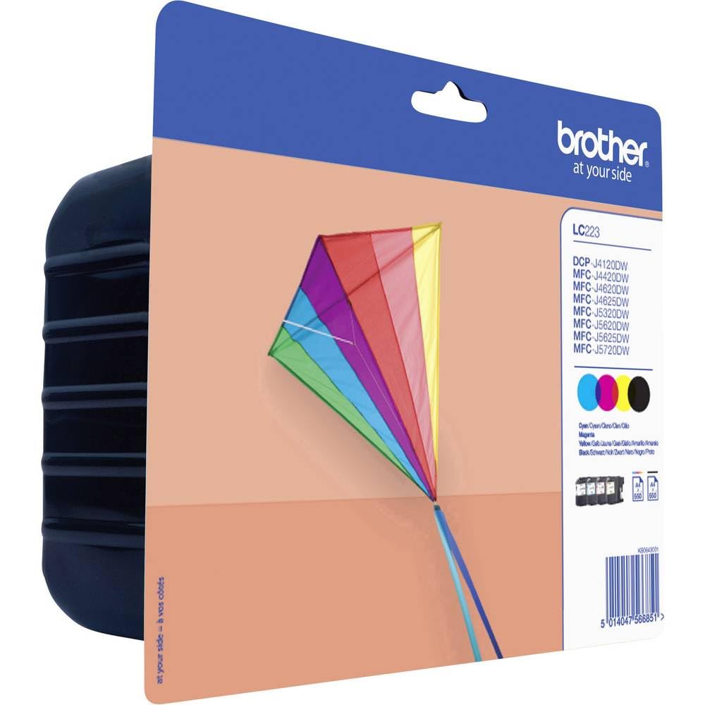 Brother LC-223 Value Pack Original Ink Cartridges (for Brother DCP-J562DW, DCP-J4120DW, MFC-J480DW, J680DW, J880DW, J4420DW, J4620DW, J4625DW, J5320DW, J5620DW, J5625DW, J5720DW)